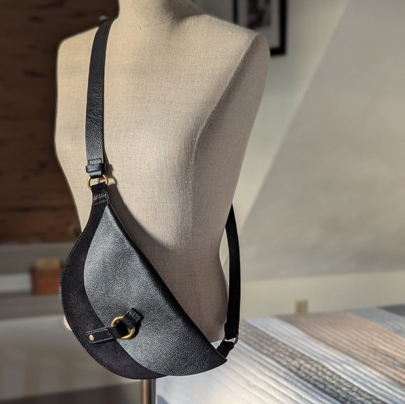 Banana Republic Factory Black Leather Crossbody Bag - Picture 8 of 8